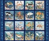 QT Fabrics Deep Sea Dazzle Picture Patches Block Panel Navy