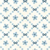 Henry Glass Pocketful of Posies Trellis Bows Cream Blue