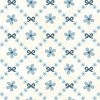 Henry Glass Pocketful of Posies Trellis Bows Cream Blue