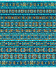 QT Fabrics Bohemian Sunrise Celestial Border Stripe Turquoise