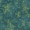 P&B Textiles Koi Pond Graphic Bamboo Leaves Blue Green