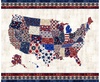 QT Fabrics American Tapestry US Map Tapestry Panel Multi