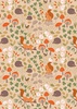 Lewis and Irene Fabrics Snuggle-up Season Flannel Squirrels and Hedgehogs on Light Oak