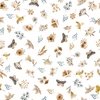 QT Fabrics Bear Hugs Flowers and Insect Toss White