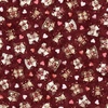 QT Fabrics Hearts and Hugs Bears and Hearts Toss Garnet