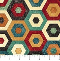 Northcott Stonehenge Stitchin Hexie Quilt Beige/Multi