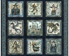 QT Fabrics Folklore Large Medieval Picture Patches Panel Dark Navy