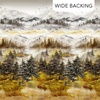 Northcott Misty Morning 108 Inch Wide Backing Fabric Scenic Ochre/Multi