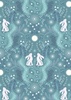 Lewis and Irene Fabrics A Winter's Moon Winter Hare Iced Aqua with Pearl