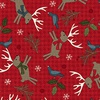 Maywood Studio Holly Jolly Flannel Deer Red