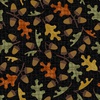 Maywood Studio Autumn Harvest Flannel Leaves and Acorns Black