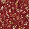 Hoffman Fabrics Harvest Bouquet Tossed erns and Flowers Maroon