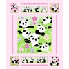 Susybee Panda Party Panel  Pink