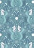 Lewis and Irene Fabrics A Winter's Moon Winter Hare Iced Aqua with Pearl