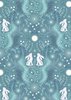 Lewis and Irene Fabrics A Winter's Moon Winter Hare Iced Aqua with Pearl