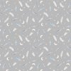 Lewis and Irene Fabrics Enchanted Feathers and Stars Silver Metallic Grey