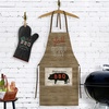 Clothworks Backyard BBQ Panel Canvas Apron and Oven Mitts Panel