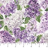 Northcott Lilac Garden Packed Lilacs White