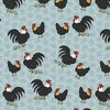 Benartex Heartland Field Roosters Turquoise