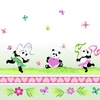 Susybee Panda Party Double Border Soft Green