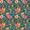 QT Fabrics Fluttering Garden Butterfly Floral Paisley Dk. Turquoise