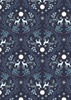 Lewis and Irene Fabrics A Winter's Moon  Stag Midnight Blue with Pearl