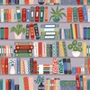 Lewis and Irene Fabrics Bookworm Book Shelves Grey