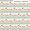 Northcott Woodland Heart Border Stripe Blue/Multi