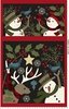 Maywood Studio Holly Jolly Flannel Snowman Panel Black