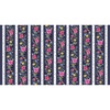 P&B Textiles Indigo Song Flowing Floral Border Stripe Multi