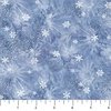 Northcott Naturescapes Winter Jays Flannel Snowflakes Mid Blue