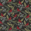 Moda Winter Friends Cardinals in the Tree Charcoal Black