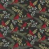 Moda Winter Friends Cardinals in the Tree Charcoal Black