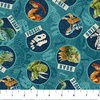Northcott Dino Roar Dino Head Toss Teal/Multi