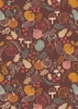 Lewis and Irene Fabrics Snuggle-up Season Flannel Pumpkins on Chocolate