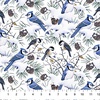 Northcott Naturescapes Winter Jays Flannel Birds Pale Blue