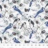 Northcott Winter Jays Flannel Birds Pale Blue