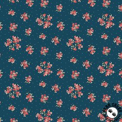 Andover Fabrics Lighthouse Sand Verbena Navy