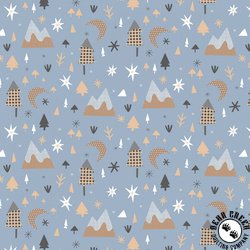 P&B Textiles Polar Pals Scenic One-Way Blue