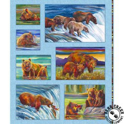 P&B Textiles Bear in Mind Blocks Panel Multi