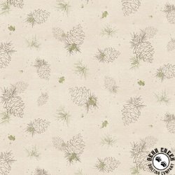 P&B Textiles Lodge Life Pinecone Linework Toss Neutral Tan