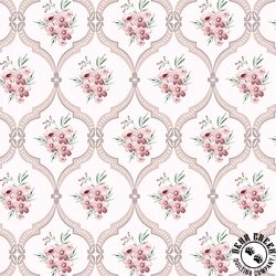 Benartex Sweet Meadow Garden Trellis Pink Benartex Sweet Meadow Garden Trellis Pink