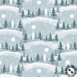 Blank Quilting Winter Whispers Scenic Trees with Sky Light Blue Blank Quilting Winter Whispers Scenic Trees with Sky Light Blue