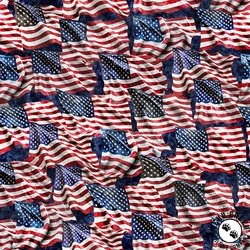 QT Fabrics Stars, Stripes, and Steel Waving American Flag Navy QT Fabrics Stars, Stripes, and Steel Waving American Flag Navy