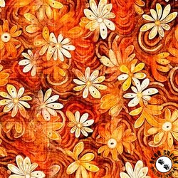 QT Fabrics Oasis Ditzy Floral Orange