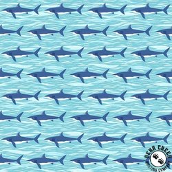 Andover Fabrics Deep Blue Sea Sharks Light Blue Andover Fabrics Deep Blue Sea Sharks Light Blue