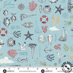 Andover Fabrics High Tide Maritime Light Blue