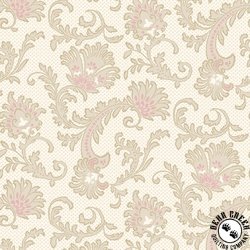 Henry Glass Candlelight and Romance 118 Inch Wide Backing Fabric Stylized Floral Sprays Cream Henry Glass Candlelight and Romance 118 Inch Wide Backing Fabric Stylized Floral Sprays Cream