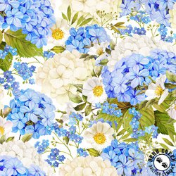 In The Beginning Fabrics Periwinkle Spring Packed Floral