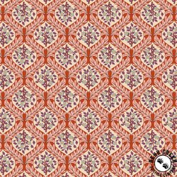 Lewis and Irene Fabrics Isabella Hidcote Tree on Terracotta